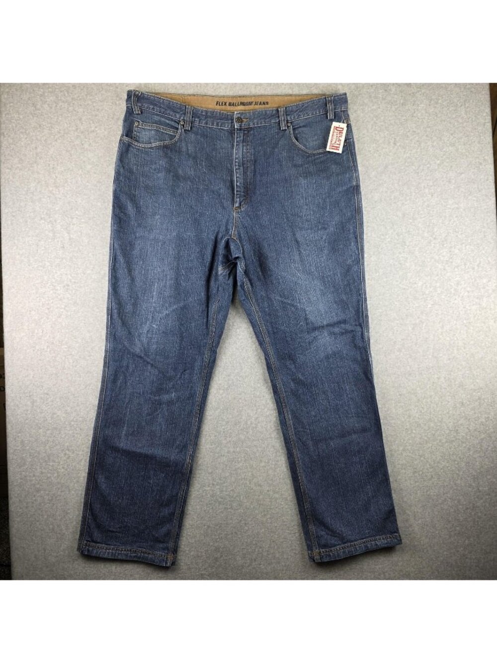 Duluth Trading Flex Ballroom Jeans Mens 44x34 Relaxed Fit Blue Stretch NWT
